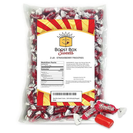 Strawberry Frooties Individually Wrapped Bulk Chewy Red Tootsie Roll Candy (2 Pound)