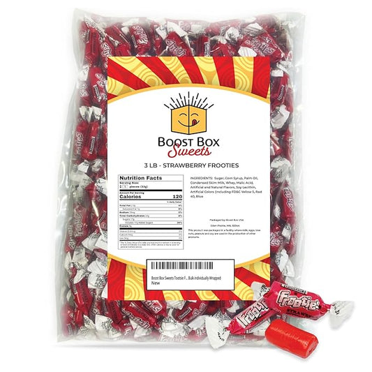 Strawberry Frooties Individually Wrapped Bulk Chewy Red Tootsie Roll Candy (3 Pound)