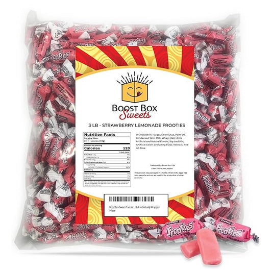 Strawberry Lemonade Frooties Individually Wrapped Bulk Chewy Pink Tootsie Roll Candy (3 Pound)