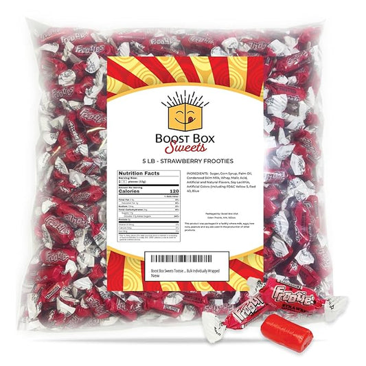 Strawberry Frooties Individually Wrapped Bulk Chewy Red Tootsie Roll Candy (5 Pound)