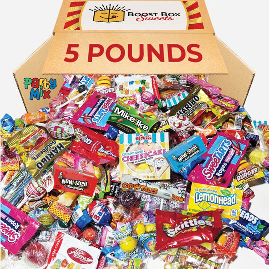 Boost Box Sweets Assorted Candy Party Mix Individually Wrapped Candies - Fun Candy Mix (5 Pound Bag)